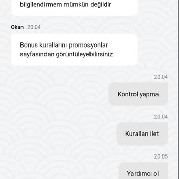 Bonus Kuralları Hakkında Açıklama Eksikliği Ve Canlı Destekte Saygısız Tutum