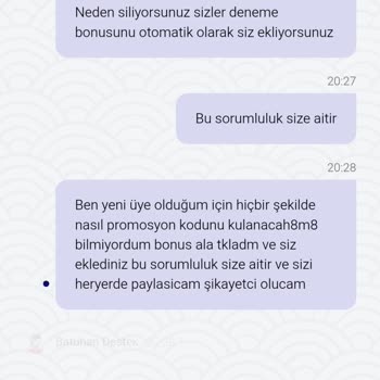 Deneme Bonus Ve Promosyon Kazancım Silindi, 1000 TL Kaybım