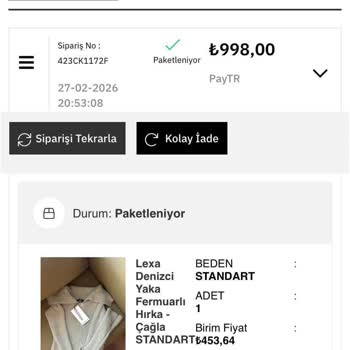 Eksik Hırka Gönderimi Ve Geciken İadesi: 453 TL Ücretinin Acilen İadesi