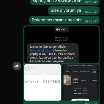 Turkuaz Takı (Trabzon) Sipariş Görünmüyor, İade Gelmedi Ve Kötü Üslup Yaşadım