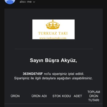Turkuaz Takı (Trabzon) Sipariş Görünmüyor, İade Gelmedi Ve Kötü Üslup Yaşadım
