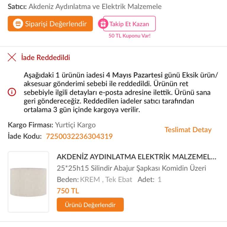 Hasarlı Ambalajda Gelen Ürün İçin İade Talebinin Haksız Reddedilmesi