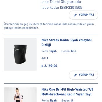 Intersport İade Onayı Gecikmesi Ve Kargo Kodu Sorunu