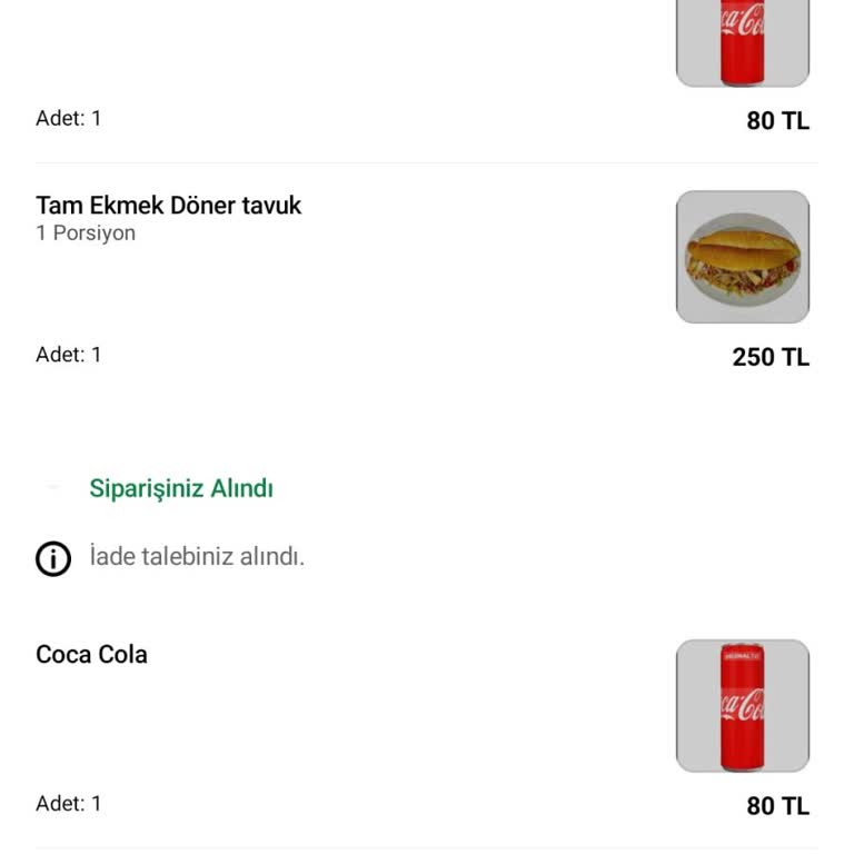 Trendyol Yemek’te Teslim Edilmemiş Siparişin İade Talebi Reddedildi