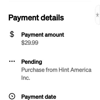 Unauthorized Charge From Hint America