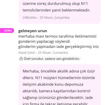 Eksik Gönderilen Termos Ve Uzayan İade Süreci