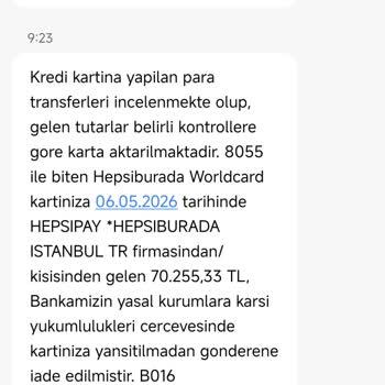 Yapı Kredi 70 Bin TL İadesini Reddetti, Kart Limitini Açmıyor