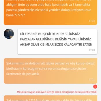 Yanlış Parçalar Gönderildi Ve Afilli Mobilya Çözüm Sunmuyor