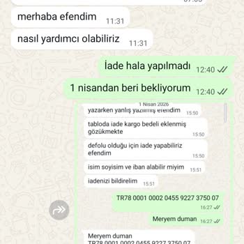 İade Ve Kargo Ücreti Geri Ödenmedi, Firma Cevapsız