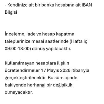 Paratim Hesabımın Ücret Yüklenmeden Ve Kişisel Veri Talebi Olmadan Kapatılması