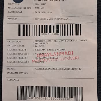 Kısa Sürede Yırtılan Ve Renk Atan Jean Pantolonun Değişim Talebi