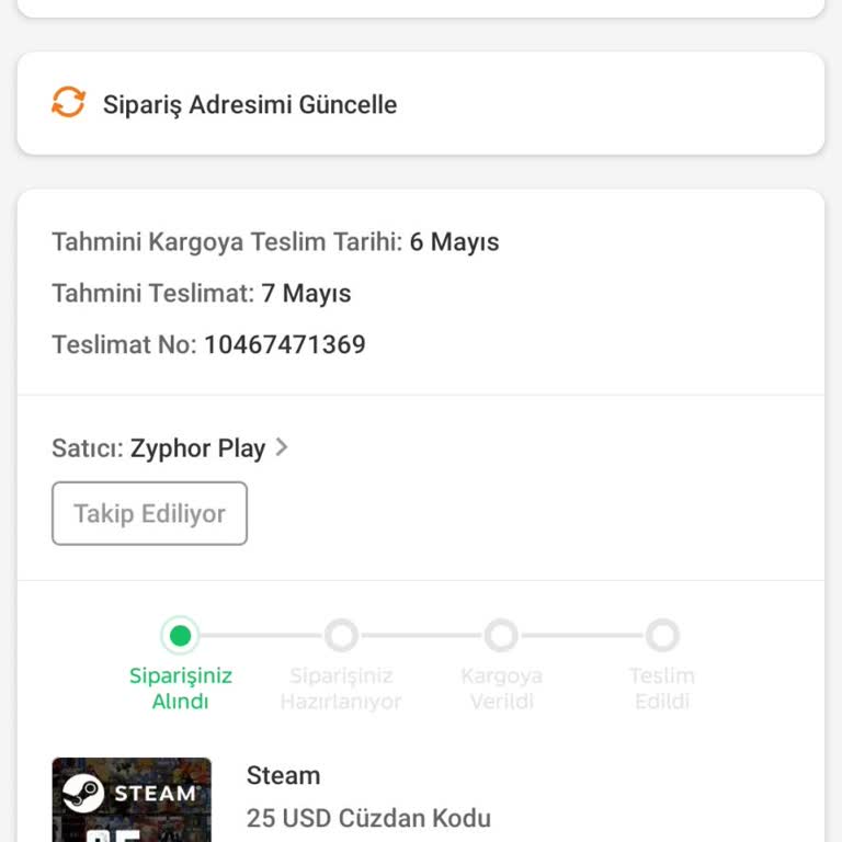 Steam Cüzdan Kodu Teslim Edilmedi, Geri Ödeme Talebi