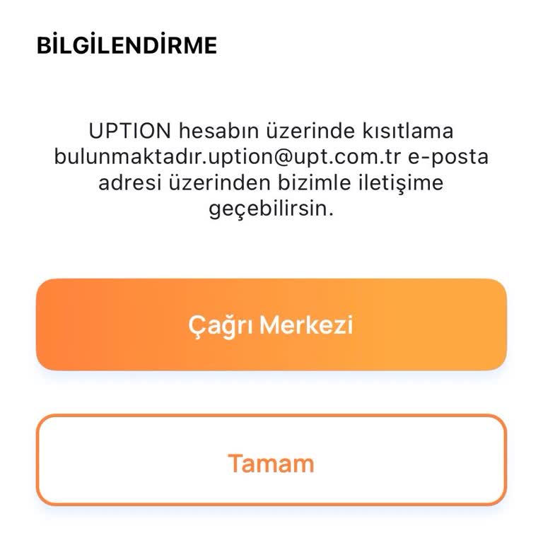 Uption Hesabımda 4.250 TL Bakiyem İçin Açıklamasız Blokaj