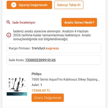 Ayıplı Philips 7000 Dikey Süpürge İçin Geciken İade Ve Değişim Süreci