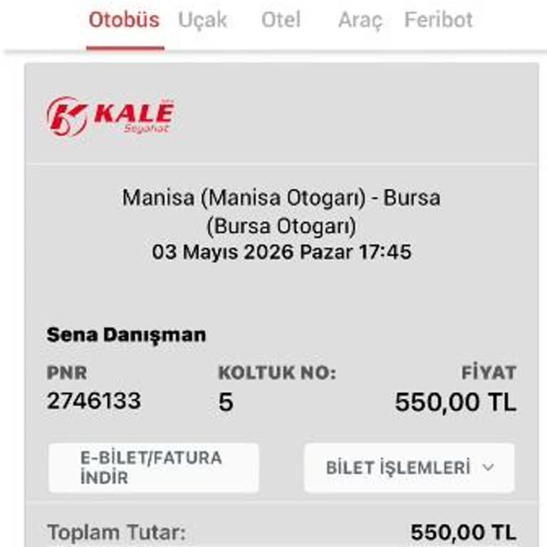 550 TL Bilet Ücretinin Geri Ödenmemesi Ve 2,5 Saatlik Rötar