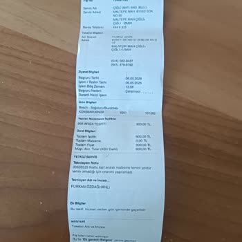 Parça Temin Edilemediği Bildirilmeden 900 TL Servis Ücreti Alınması