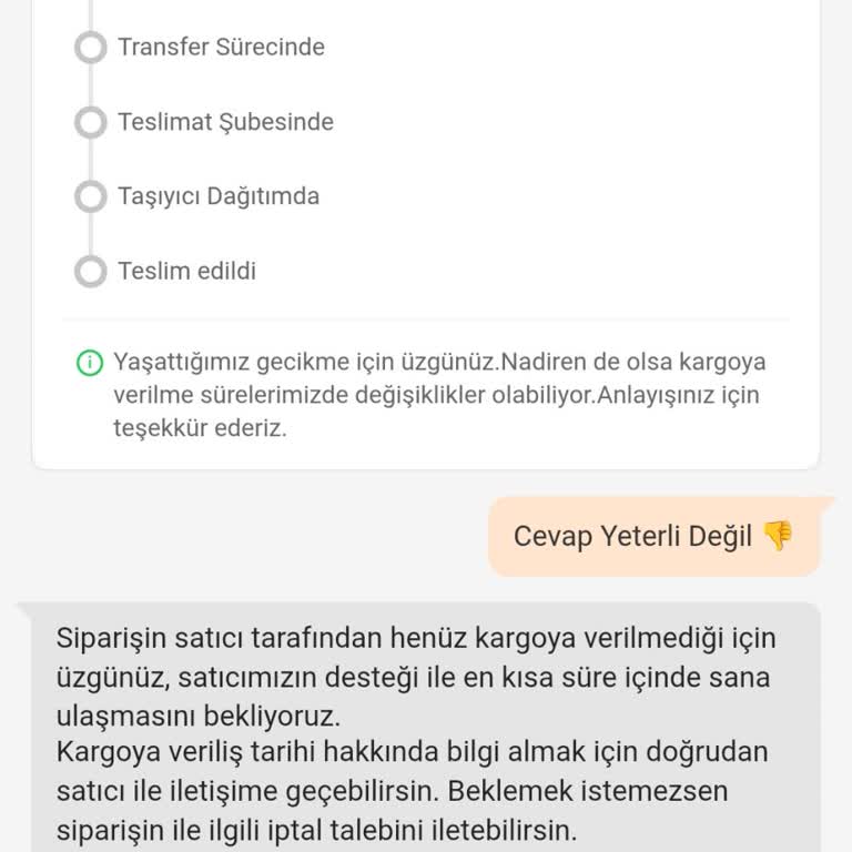 Trendyol’da Pull & Bear Trençkot Siparişimin Gecikmesi Ve Cevapsızlık