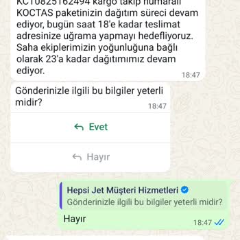 Hepsijet Kargo Dağıtıma Çıktı Görünümüne Rağmen Teslim Edilmemesi