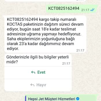 Hepsijet Kargo Dağıtıma Çıktı Görünümüne Rağmen Teslim Edilmemesi