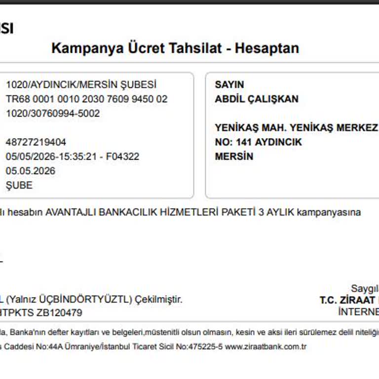 Ziraat Bankası’ndan Yetkisiz Kesintiler Ve Geri Ödeme Talebi