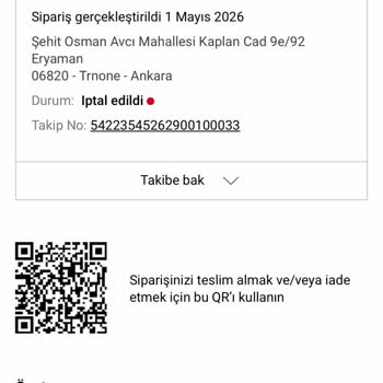 Sipariş İptal Görünüyor, İade Kodu Oluşturulamıyor Ve Destek Yok