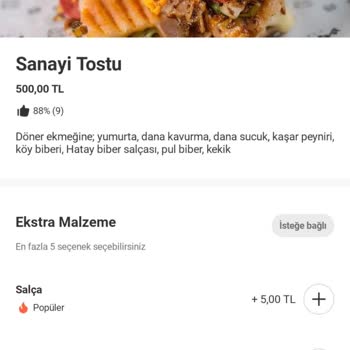 Tost Gelmedi 500 TL Ücret Geri Ödenmedi