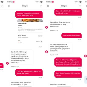 Tost Gelmedi 500 TL Ücret Geri Ödenmedi