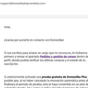 Domestika cobra suscripción no deseada tras compra de curso individual