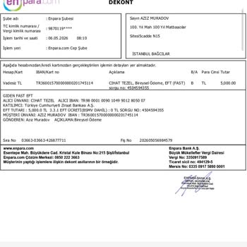 Betebet'e Yatırdığım 10.000 TL Hesaba Geçmedi, Alıcı Bilgisi Yanlış