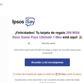 Ipsos iSay no entrega recompensa tras canje de puntos, exijo solución