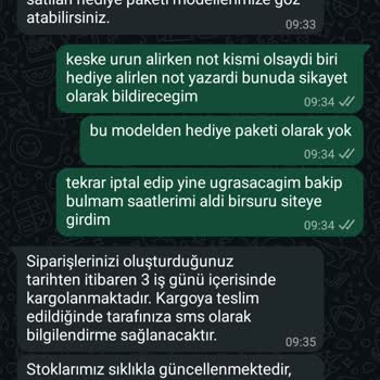 Sipariş Oluştururken Not Alanının Olmaması Müşteriyi Hayal Kırıklığına Uğrattı