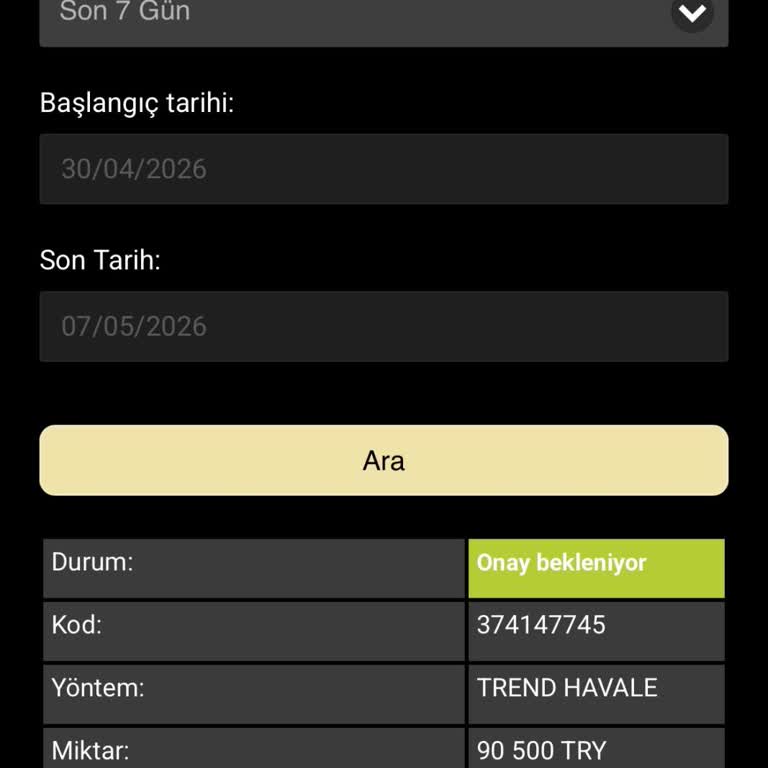 90.000 TL Çekim Talebim Onay Bekliyor