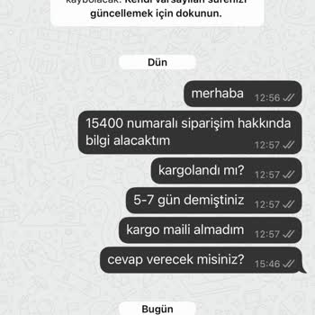 Teslim Edilmemiş T-Shirt Siparişi Ve Cevapsız İptal Talebi