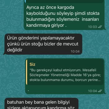 Siparişimin Tek Taraflı İptali Ve Fiyat Farkı İadesi Talebi