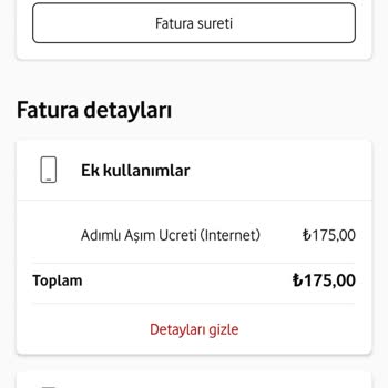 Vodafone Haksız Ek Paket Ve Aşım Ücretleri İptali Talebi