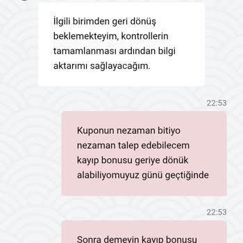 Aktif Kupon İddiası Nedeniyle Kayıp Bonusunun Verilmemesi Ve Açıklama Talebi