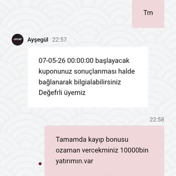 Aktif Kupon İddiası Nedeniyle Kayıp Bonusunun Verilmemesi Ve Açıklama Talebi