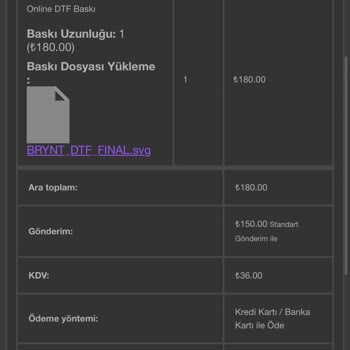 Online DTF Baskı Siparişimi Göndermedi
