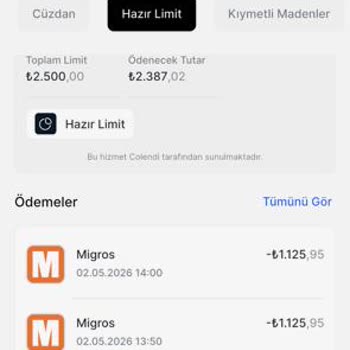 Atalar Migros’te Colendi Hazır Limit Ödemesi Fiş Kesilmeden Alındı Ve İade Gelmedi