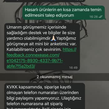 Hasarlı Ürün İçin WhatsApp Destek Alamıyorum, Numaram Kayıtlı Değil