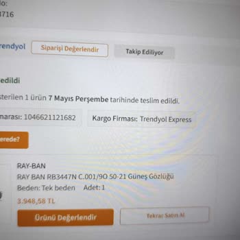 Trendyol Kullanılmış Güneş Gözlüğü Gönderildi, Çözüm Yok