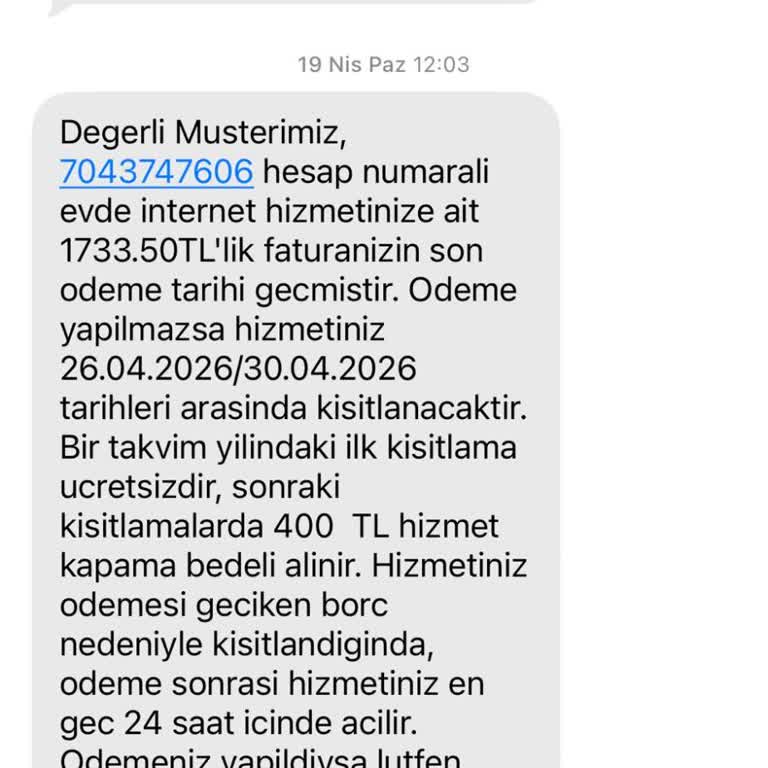 Yanlış Hat Kapama Ücreti Ve Fatura Düzeltme Talebi