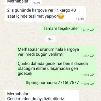 Siparişim 5 Gün Boyunca Kargoya Verilmedi Ve İptal Talep Ediyorum