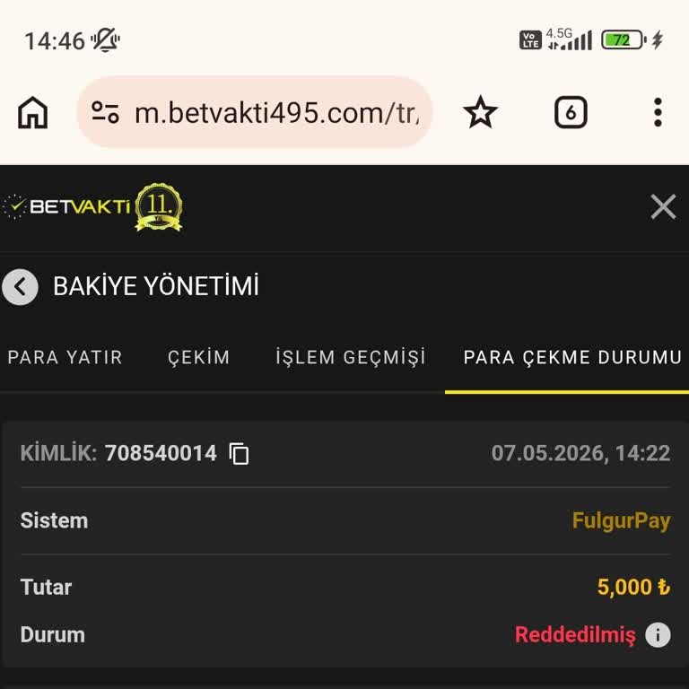 Betvakti 5.000 TL Çekim Talebimi Reddetti Ve Yardım Sunmadı