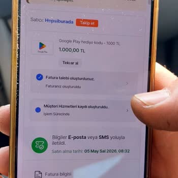 Hepsiburada'dan Google Play Hediye Kodu Alımı Sonrası Kod Gelmemesi Ve İade Talebi