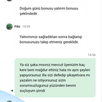Doğum Günü Bonusunun Verilmemesi Ve Müşteri Hizmetlerinin Saygısız Tutumu