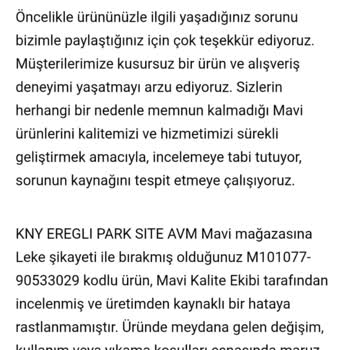Mavi Star Kot Pantolonunda İlk Kullanımda Görülen Yağ Lekesi Benzeri İzler Ve Uzayan Çözüm Süreci