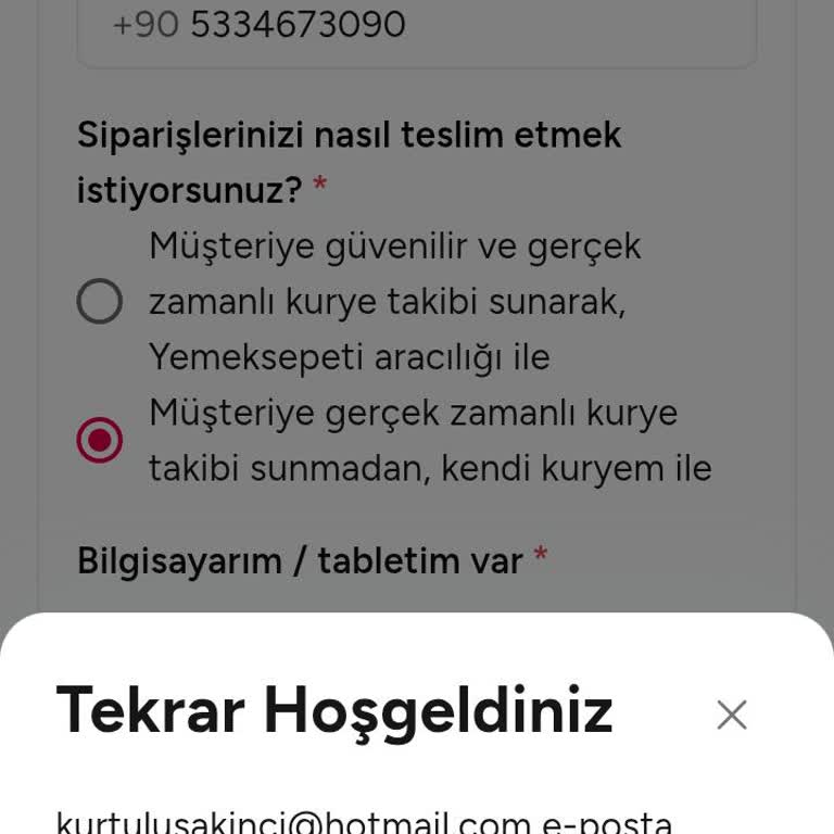 Yemek Sepeti Partner Başvurusu Kayıt Sorunu Ve Tekrar Deneme İmkansızlığı