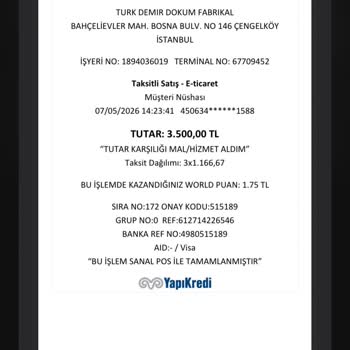 Garanti Dışı Tesisat Kirliği Nedeniyle Alınan 3.500 TL Ücreti