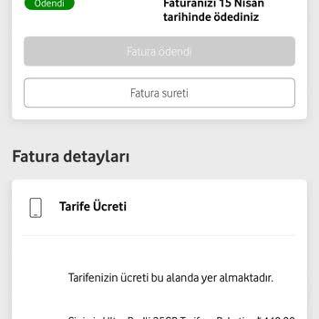 Vodafone İzinsiz Tarife Değişikliği Ve Ücret İadesi